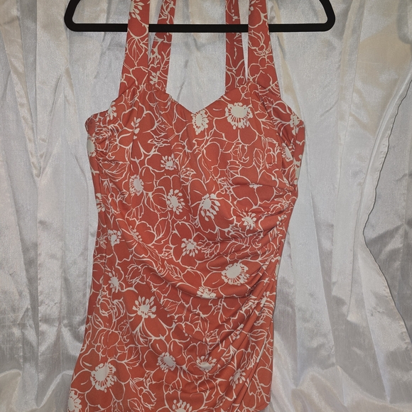 Lands' End Coral Floral One-Piece Swimsuit - Picture 1 of 3